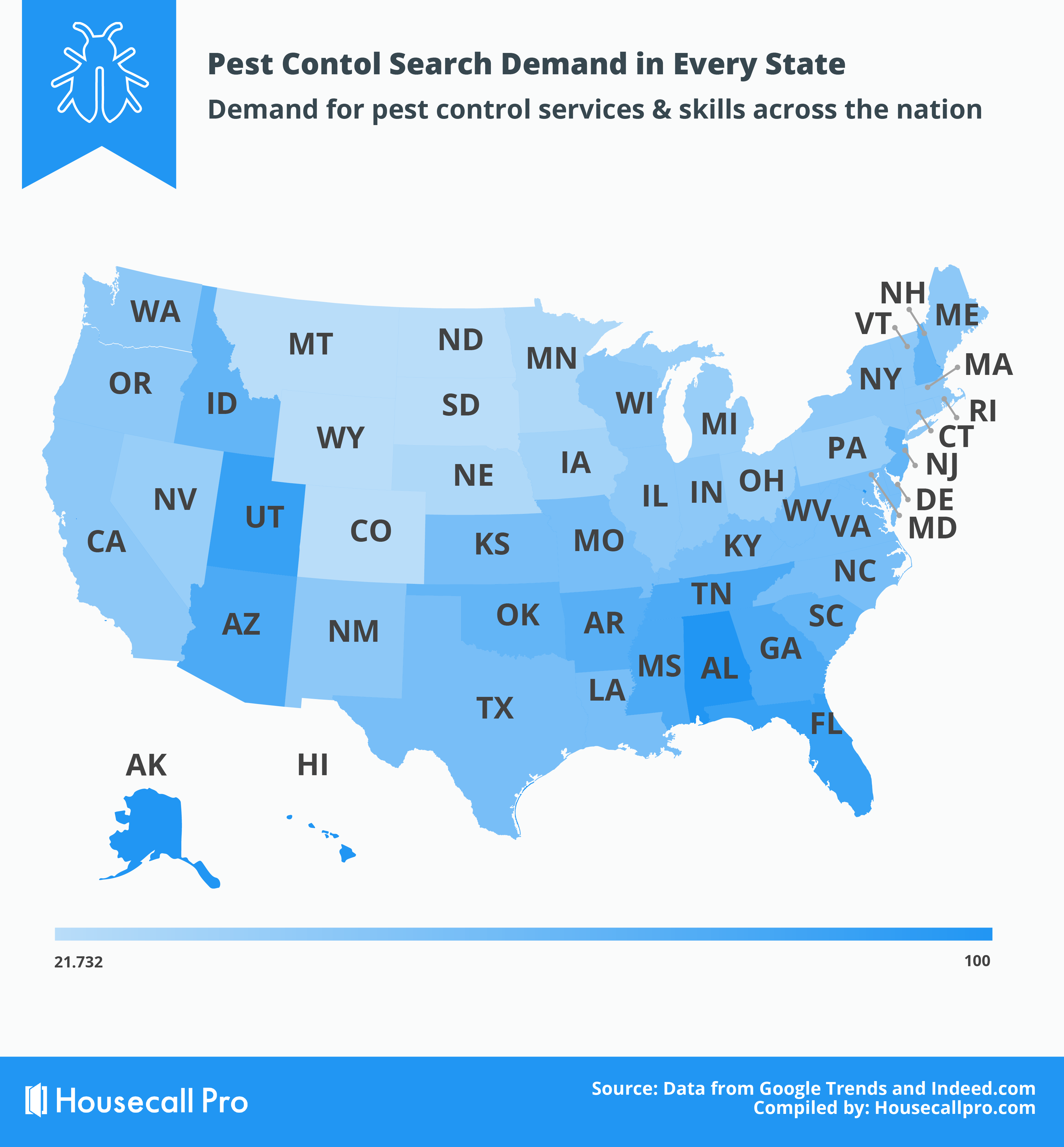 Pest search demand by state