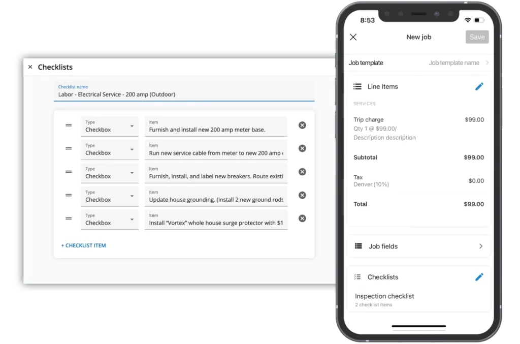 - Housecall Pro Job management software checklist dashboard