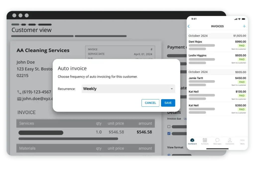 - Housecall Pro Cleaning business invoice software