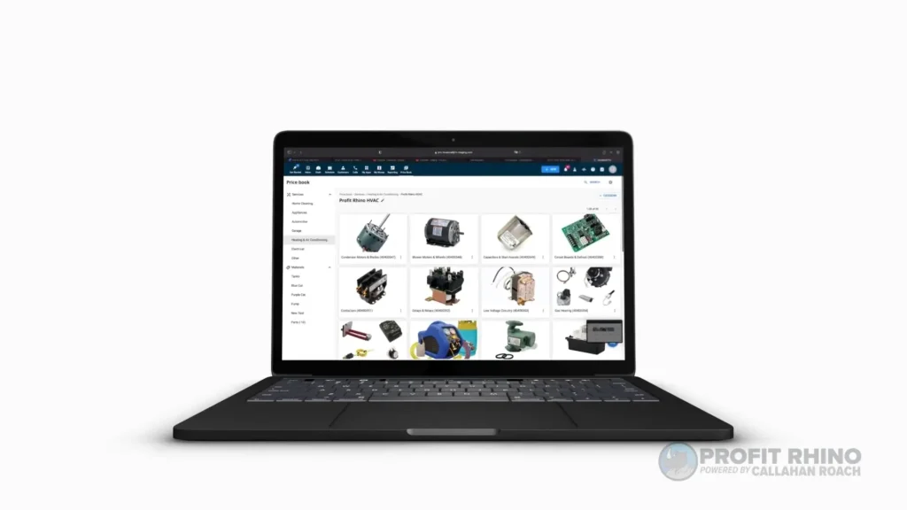- Housecall Pro Profit Rhino price book software Integration mock up