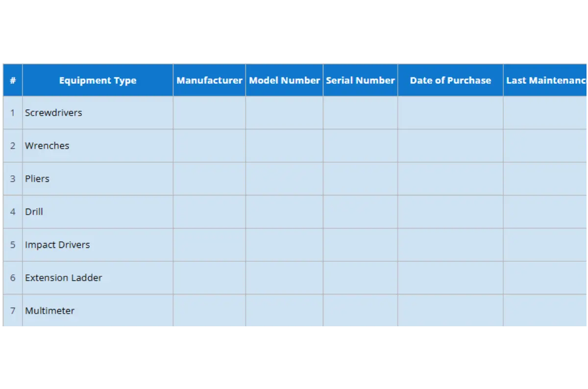 Garage Door Equipment List Template Housecall Pro
