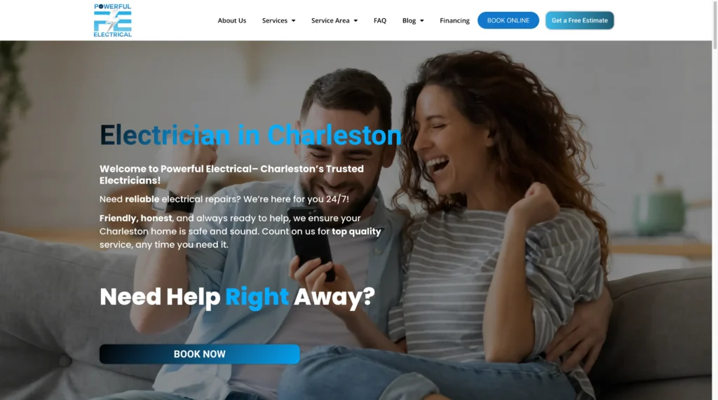 - Housecall Pro Powerful electrical contractors in Charleston homepage screenshot