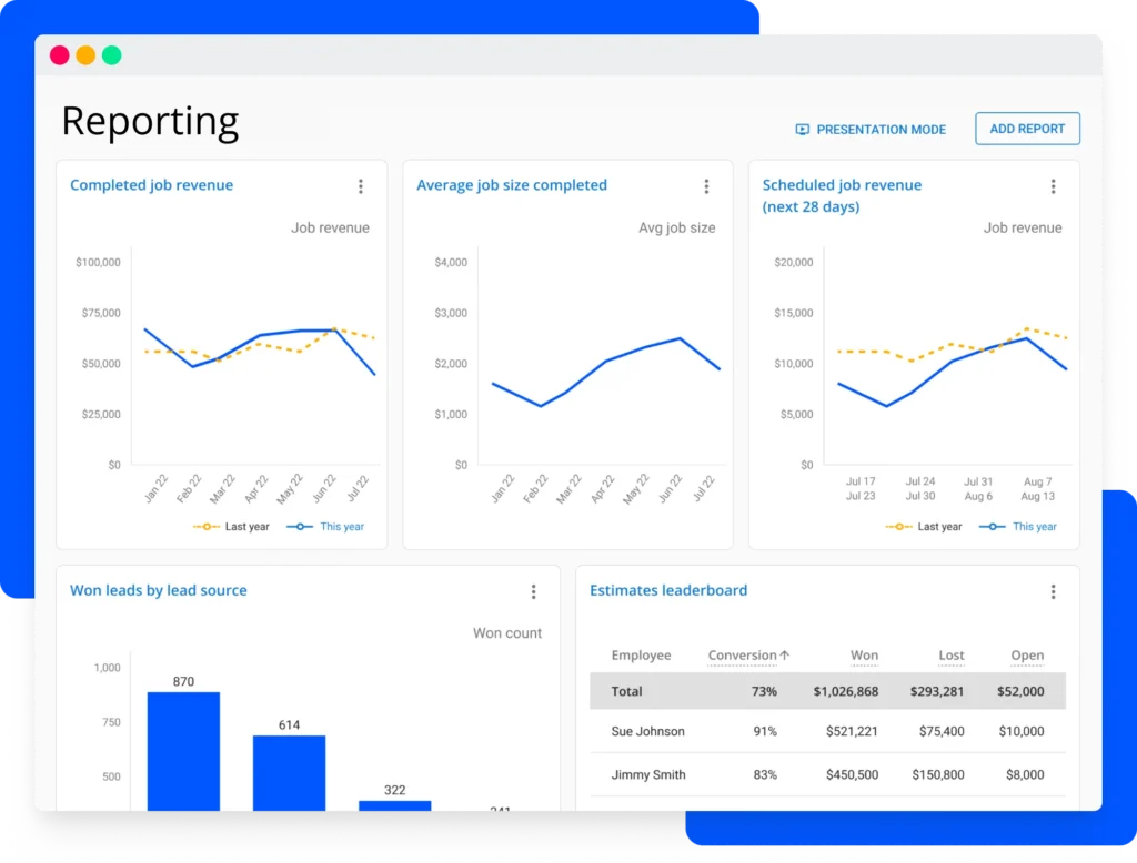 Field service reporting software from Housecall Pro