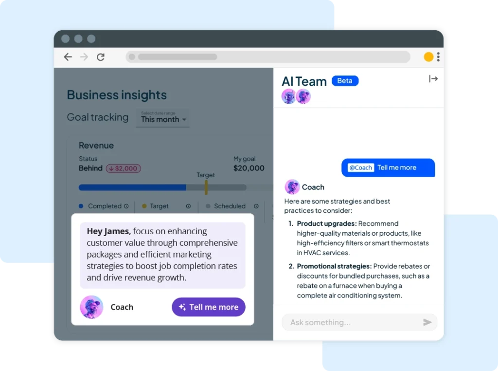Housecall Pros' AI business coaching software