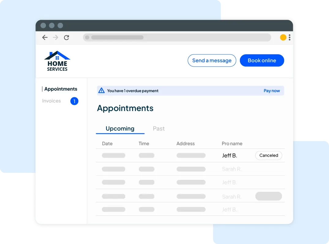 Appointments dashboard overview in HCP