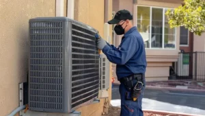 hvac technician working outside