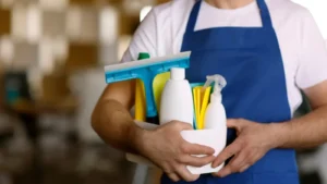 Pro using cleaning equipments