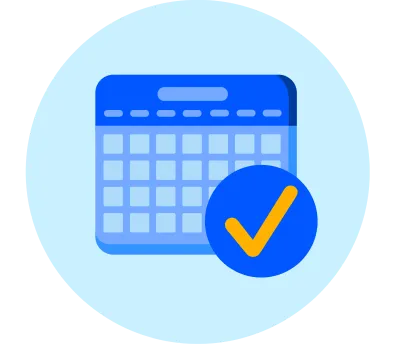 Simple calendar with checkmark