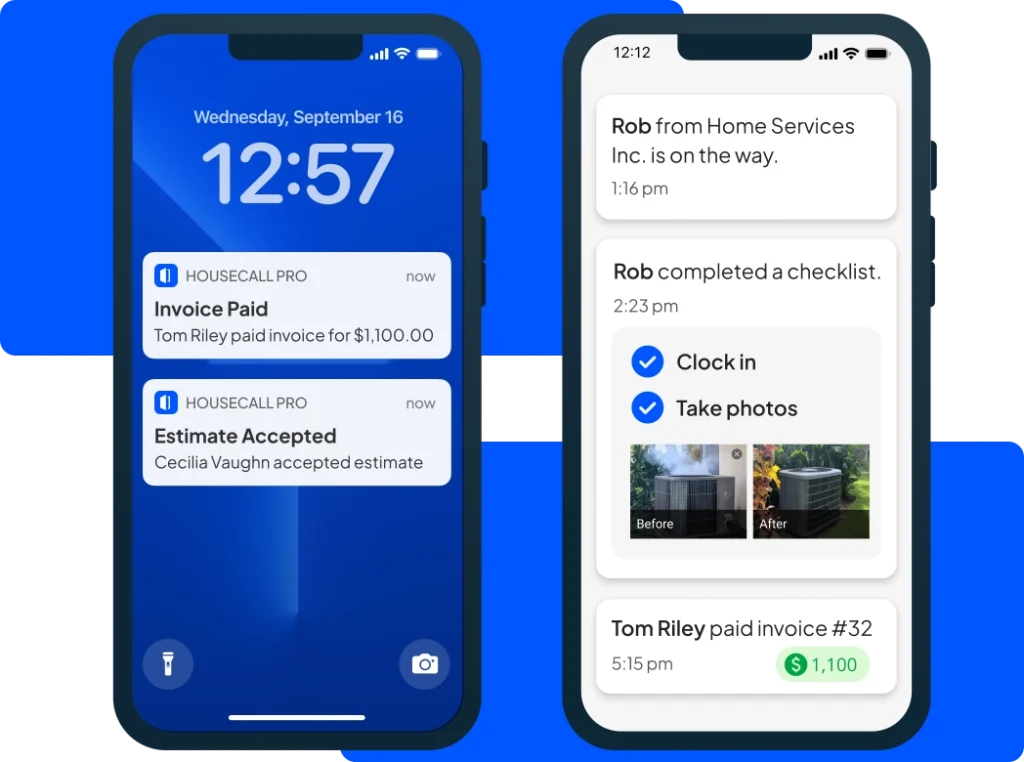 Housecall Pros' easy to use field service mobile app