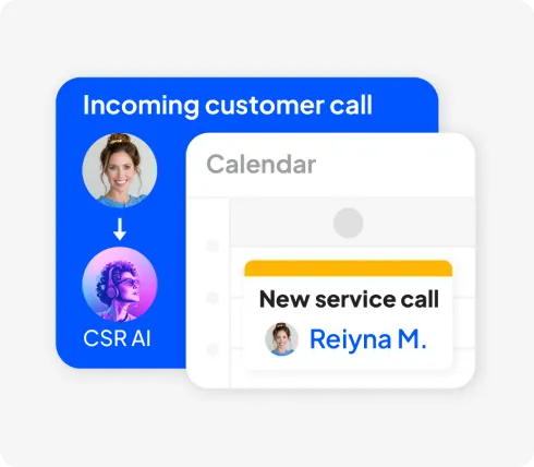 HCP CSR AI agent for home service businesses forwards incoming calls 