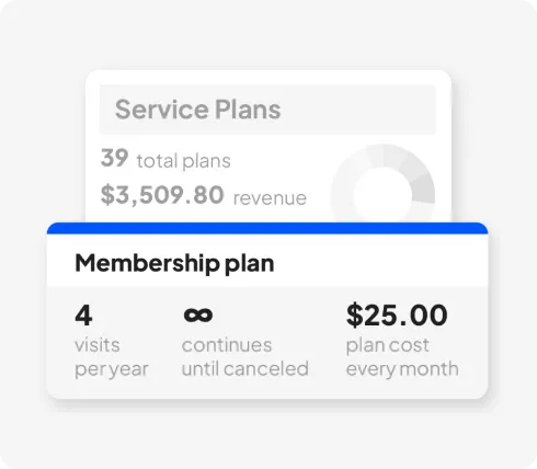 Recurring service membership plan $25