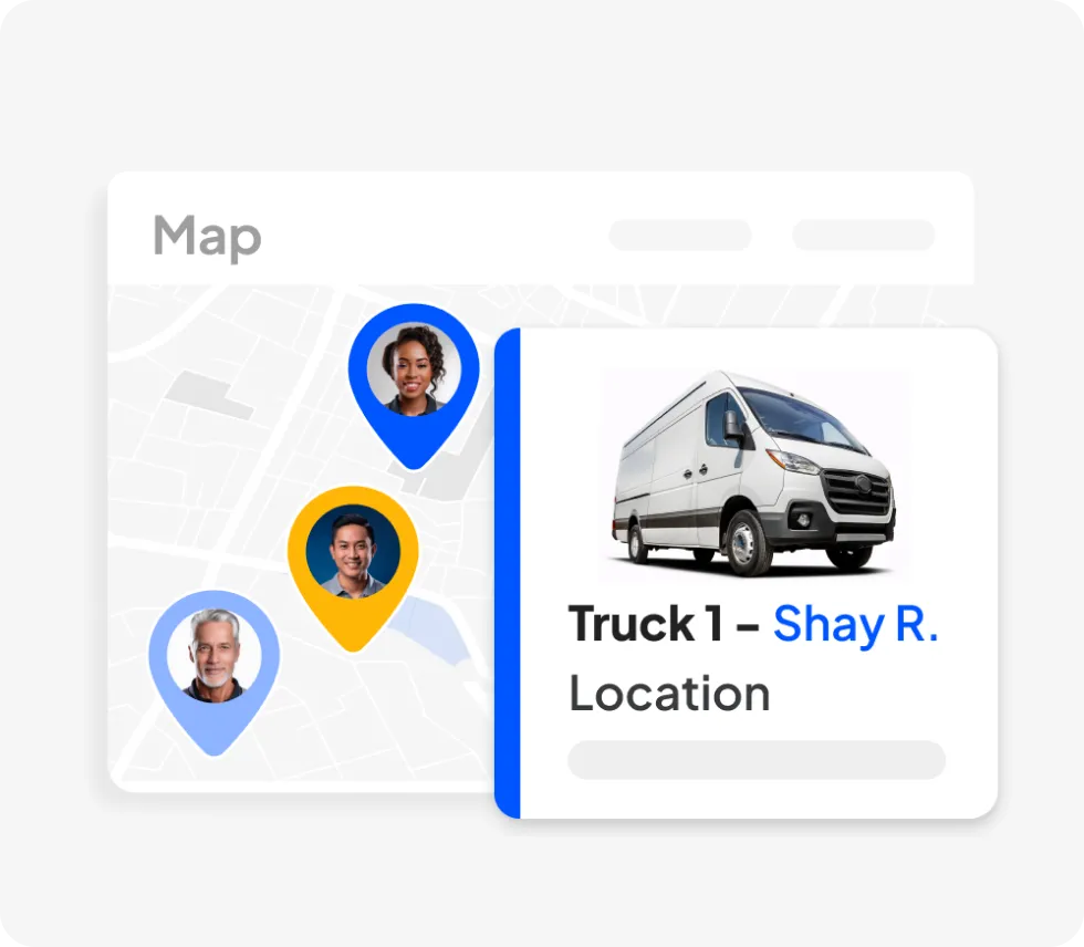 Map routing visualization & truck GPS tracking
