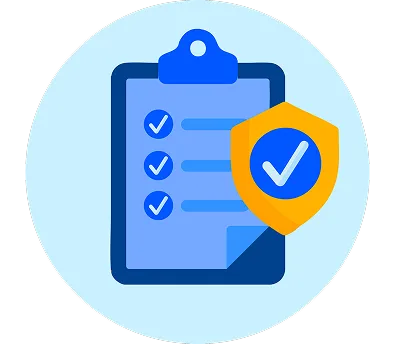 Checklist with shield