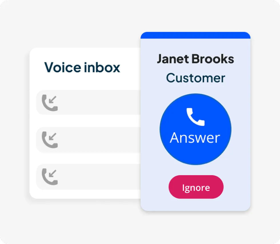 Voice inbox customer call