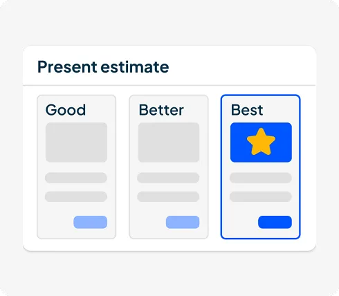 Estimating software with "goog, better, best" pricing inside of HCP
