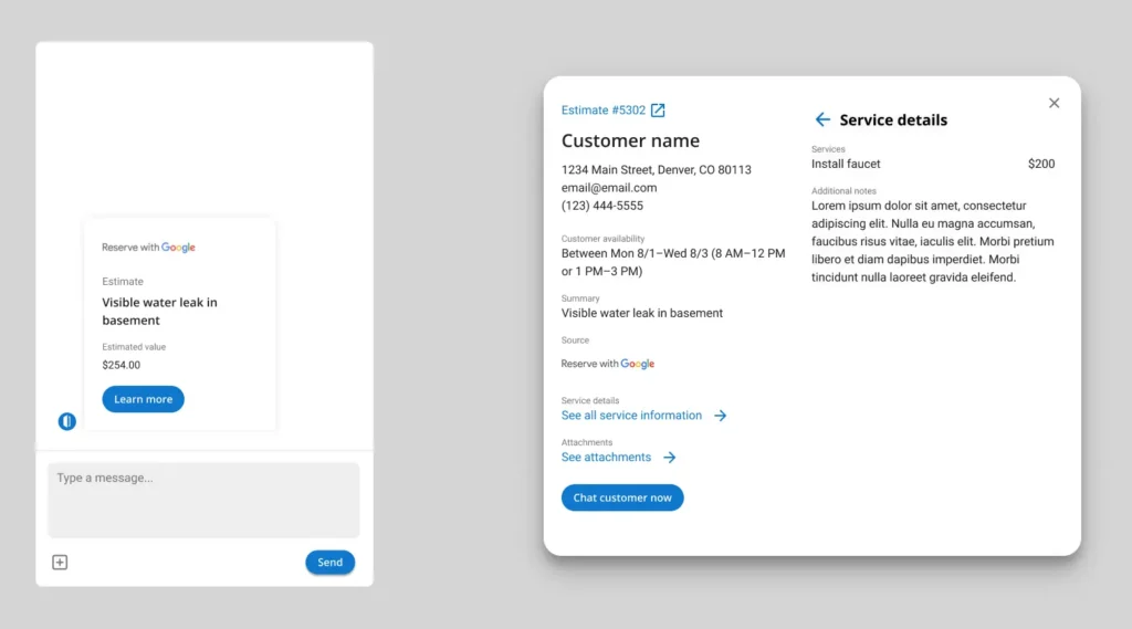Job inbox with automatic estimate creation in Housecall Pro