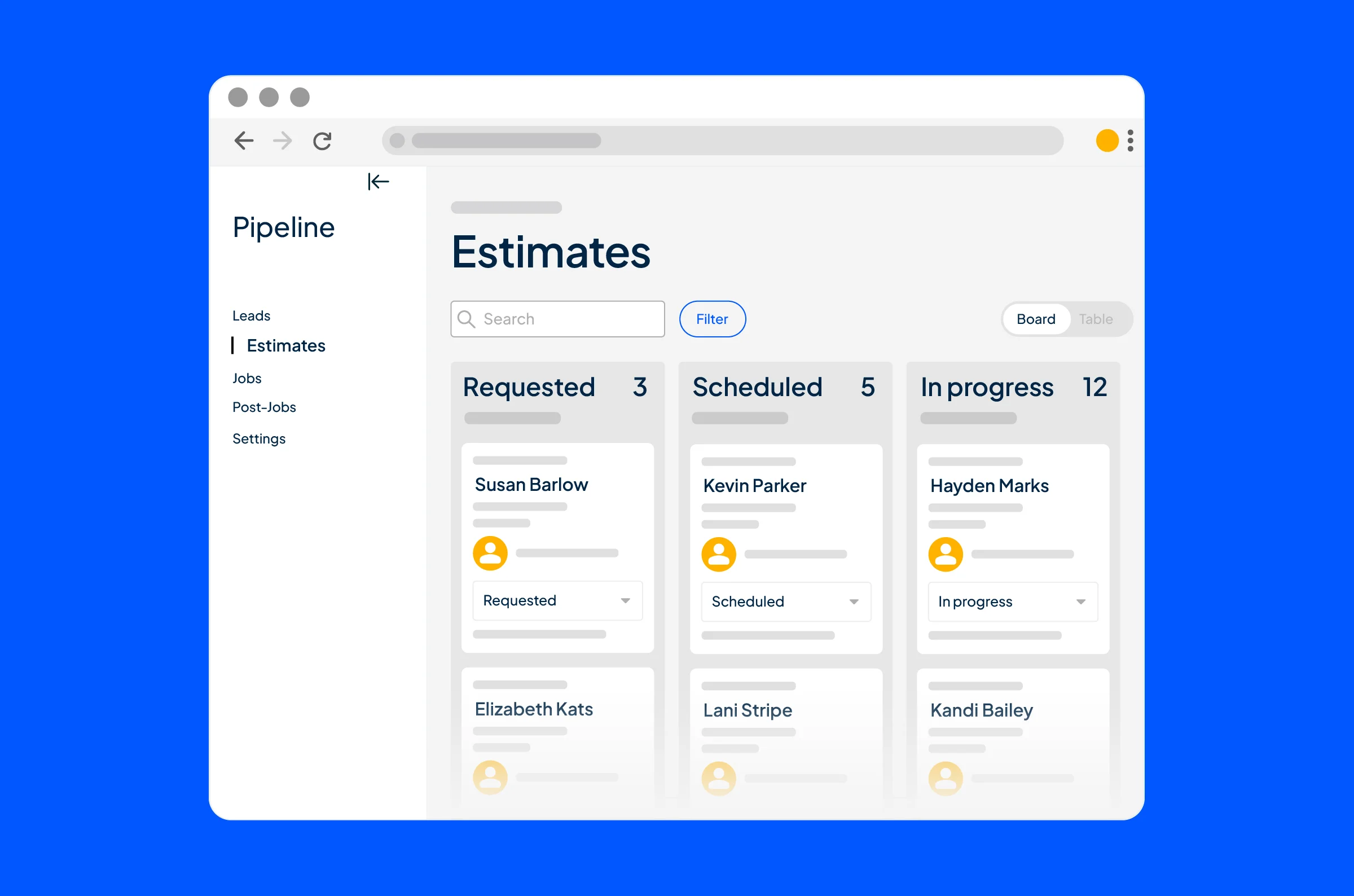 Housecall Pro's Pipeline feature - sales and lead tracking management software dashboard