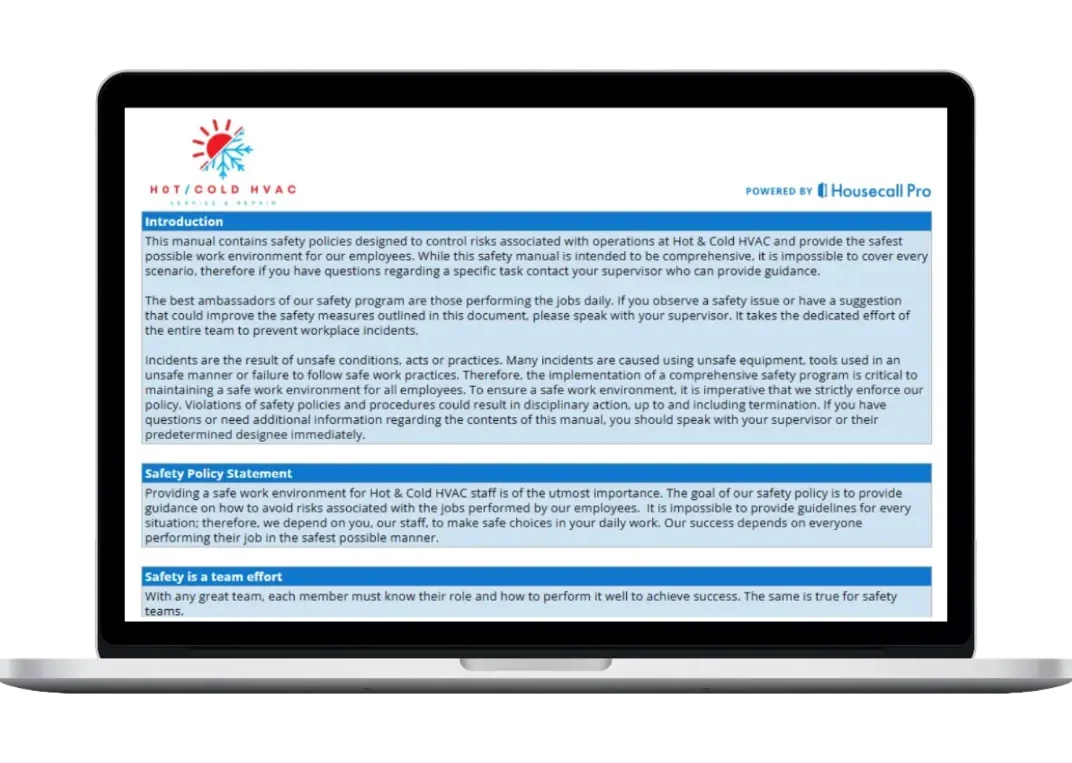 This template includes: