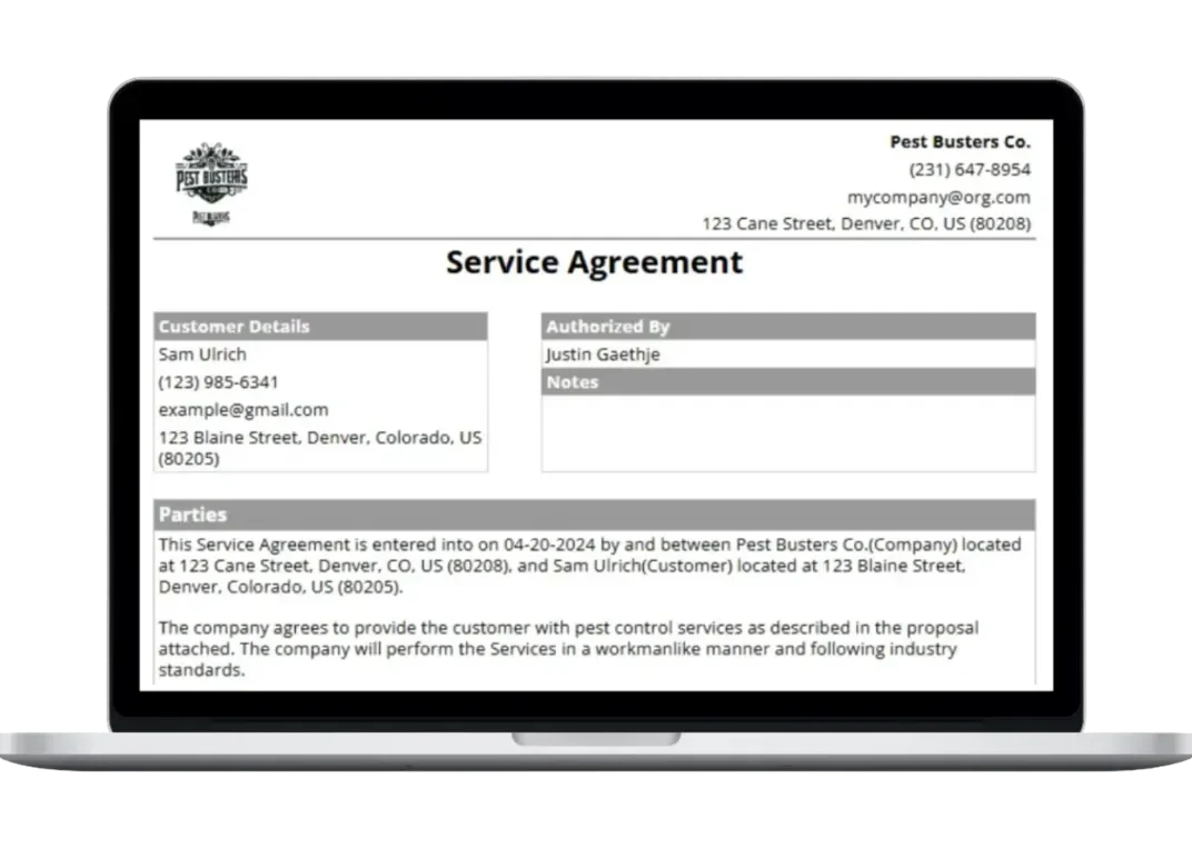 This template includes: