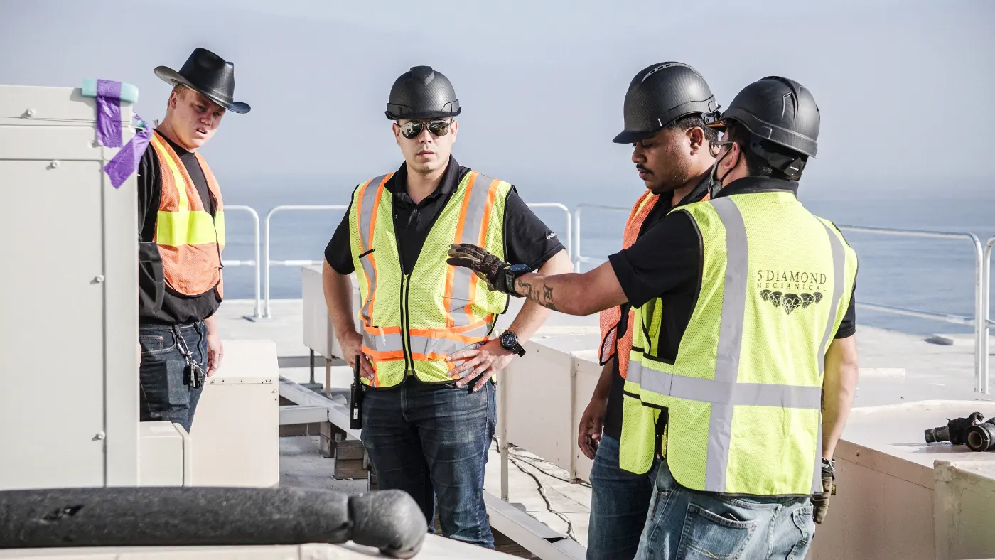 hvac technicians working together