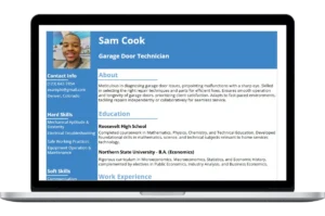 Garage Door Technician Resume Template for professional job applications