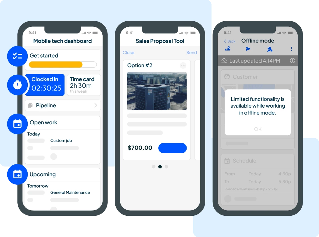 HVAC field service software and mobile app from HCP with offline mode