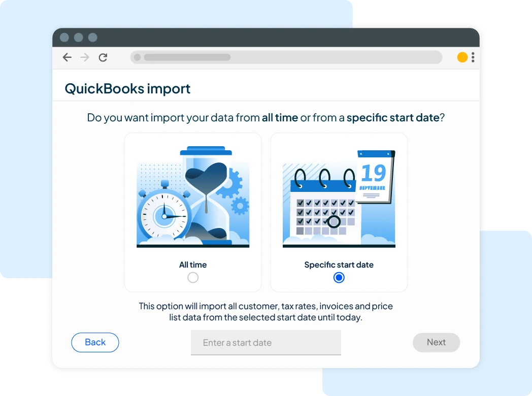 QuickBooks data import in HCP