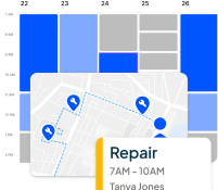 Job appointment automation view within Housecall Pro's field service management software