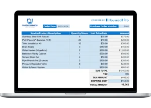 plumbing purchase order template