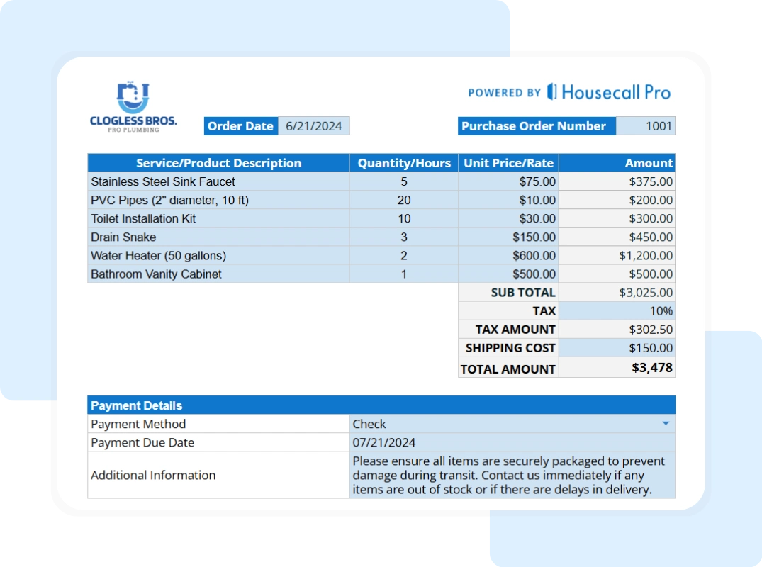 purchase order track your order tab