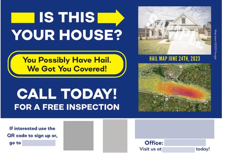 roofing postcard design example