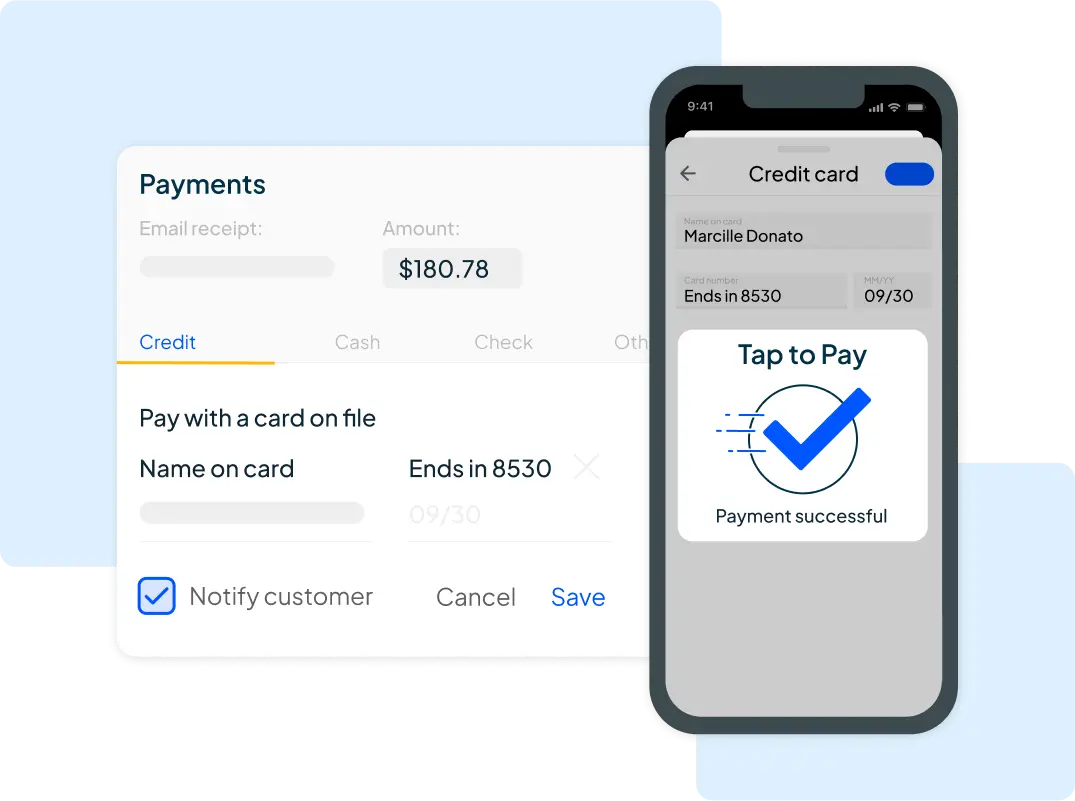 Housecall Pro field service management software payment feature